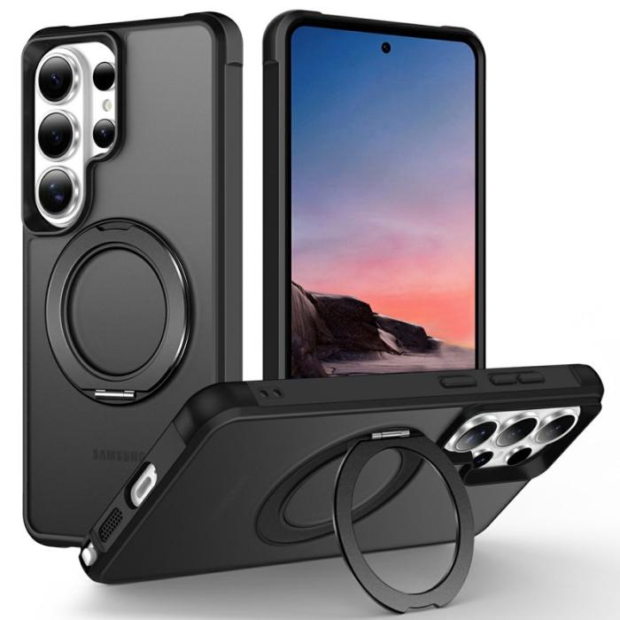 OEM - Mobilskal för Samsung Galaxy S26 Ultra Magnetiskt Kickstand TPU + PC - Svart