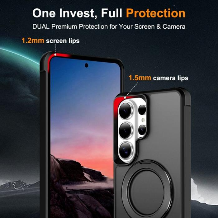 OEM - Mobilskal för Samsung Galaxy S26 Ultra Magnetiskt Kickstand TPU + PC - Svart