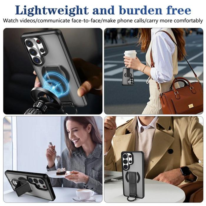 OEM - Mobilskal för Samsung Galaxy S26 Ultra Magnetiskt Kickstand TPU + PC - Svart