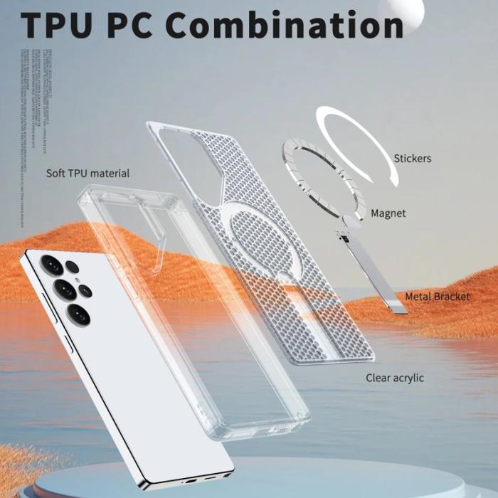 OEM - Mobilskal för Samsung Galaxy S26 Ultra Magnetiskt Kickstand TPU PC - Transparent