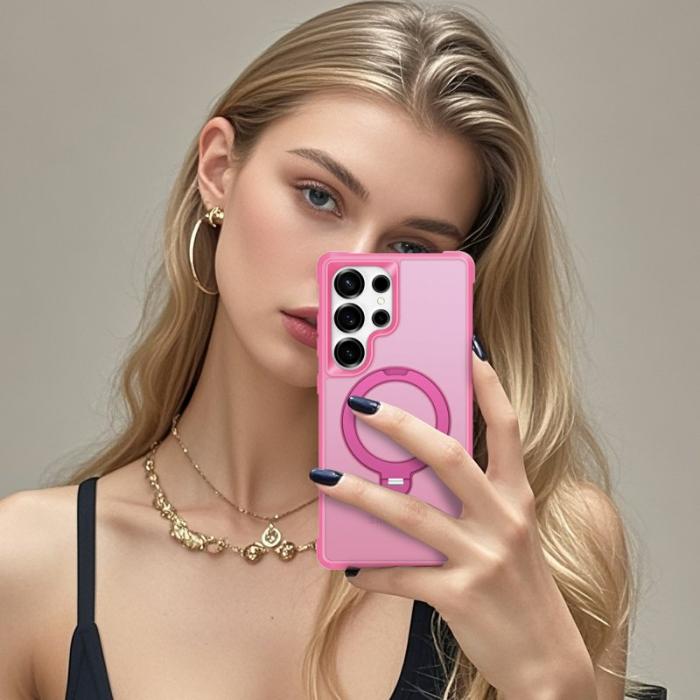 OEM - Mobilskal för Samsung Galaxy S26 Ultra Magnetiskt Kickstand TPU - Rosa