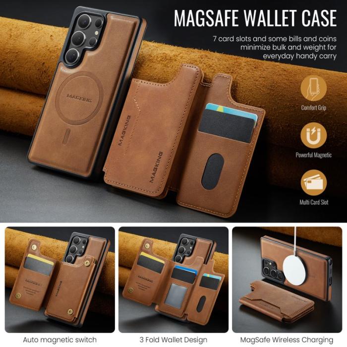 MAGKING - MAGKING Mobilskal för Samsung Galaxy S26 Ultra Magnetiskt PC + TPU - Brun