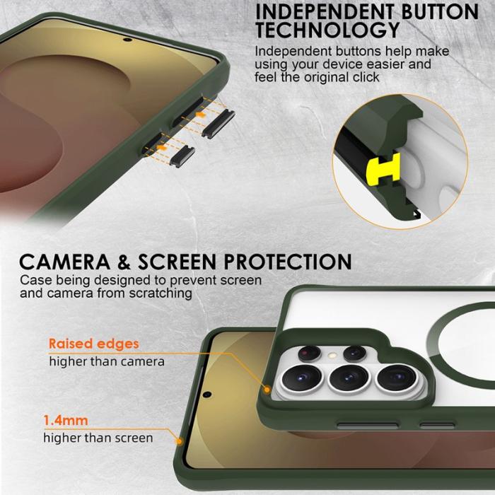 OEM - Mobilskal för Samsung Galaxy S26 Ultra Magnetiskt PC + TPU - Grön