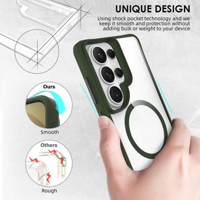 OEM - Mobilskal för Samsung Galaxy S26 Ultra Magnetiskt PC + TPU - Grön