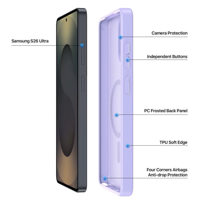 Dux Ducis - Dux Ducis Mobilskal för Samsung Galaxy S26 Ultra Magnetiskt PC + TPU - Ljuslila