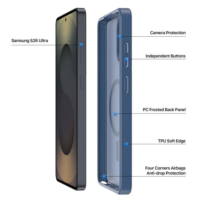 Dux Ducis - Dux Ducis Mobilskal för Samsung Galaxy S26 Ultra Magnetiskt PC + TPU - Mörkblå