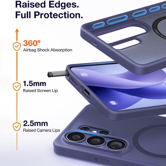 Torras - Torras Mobilskal för Samsung Galaxy S26 Ultra Magnetiskt PC + TPU - Mörklila