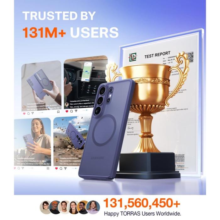 Torras - Torras Mobilskal för Samsung Galaxy S26 Ultra Magnetiskt PC + TPU - Mörklila