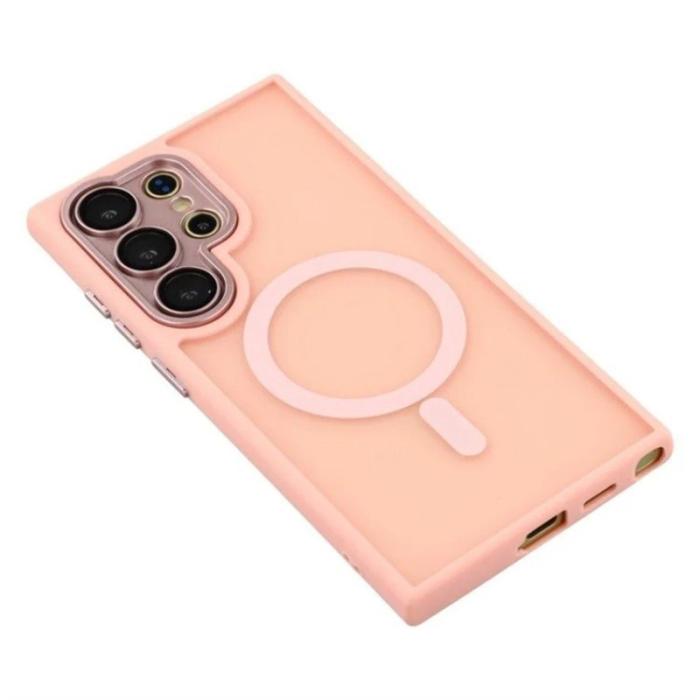 WANLONFENG - WANLONFENG Mobilskal för Samsung Galaxy S26 Ultra Magnetiskt PC + TPU - Rosa