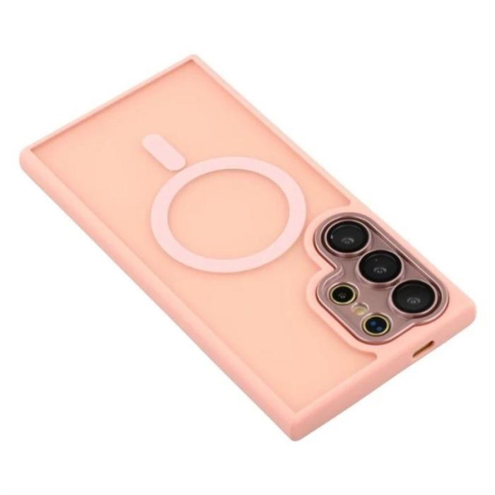 WANLONFENG - WANLONFENG Mobilskal för Samsung Galaxy S26 Ultra Magnetiskt PC + TPU - Rosa