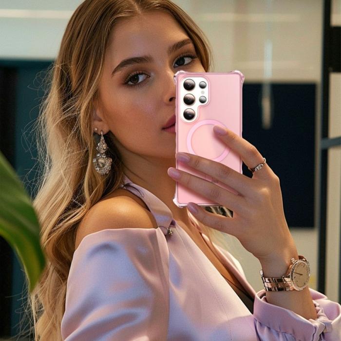 OEM - Mobilskal för Samsung Galaxy S26 Ultra Magnetiskt PC + TPU - Rosa