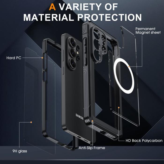 OEM - Mobilskal för Samsung Galaxy S26 Ultra Magnetiskt PC + TPU - Svart