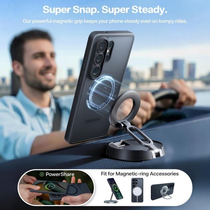 Torras - Torras Mobilskal för Samsung Galaxy S26 Ultra Magnetiskt PC + TPU - Svart