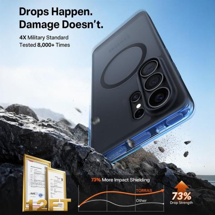 Torras - Torras Mobilskal för Samsung Galaxy S26 Ultra Magnetiskt PC + TPU - Svart