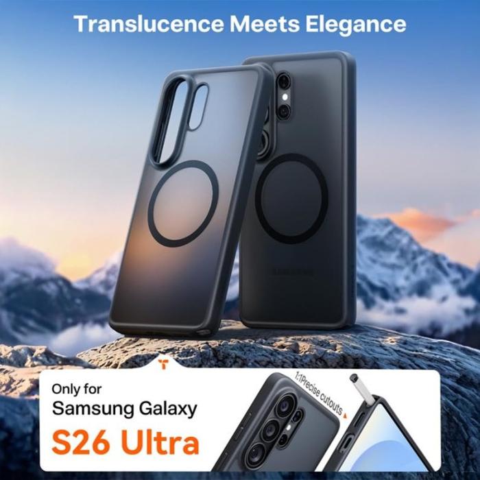 Torras - Torras Mobilskal för Samsung Galaxy S26 Ultra Magnetiskt PC + TPU - Svart