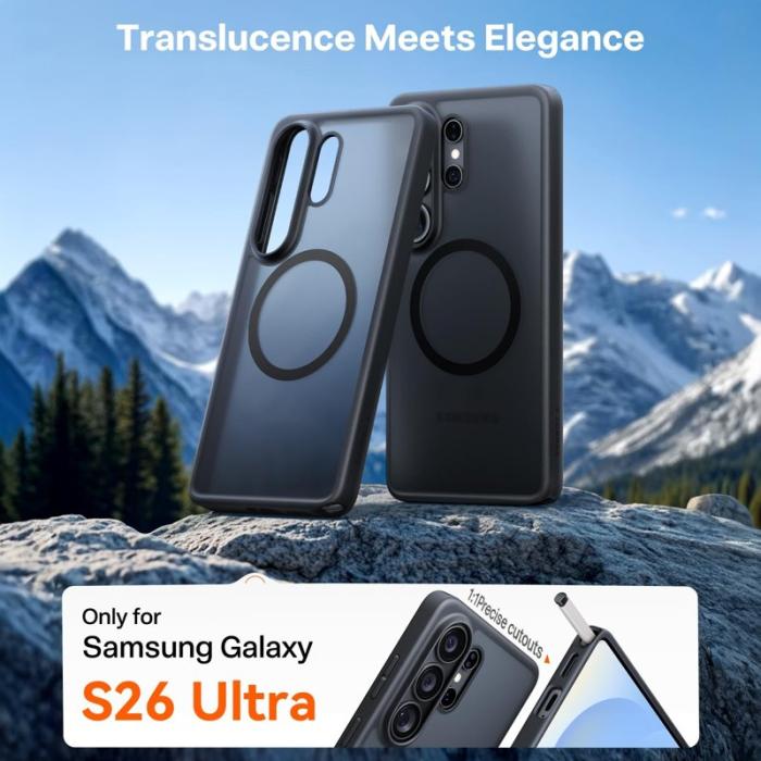 Torras - Torras Mobilskal för Samsung Galaxy S26 Ultra Magnetiskt PC + TPU - Svart