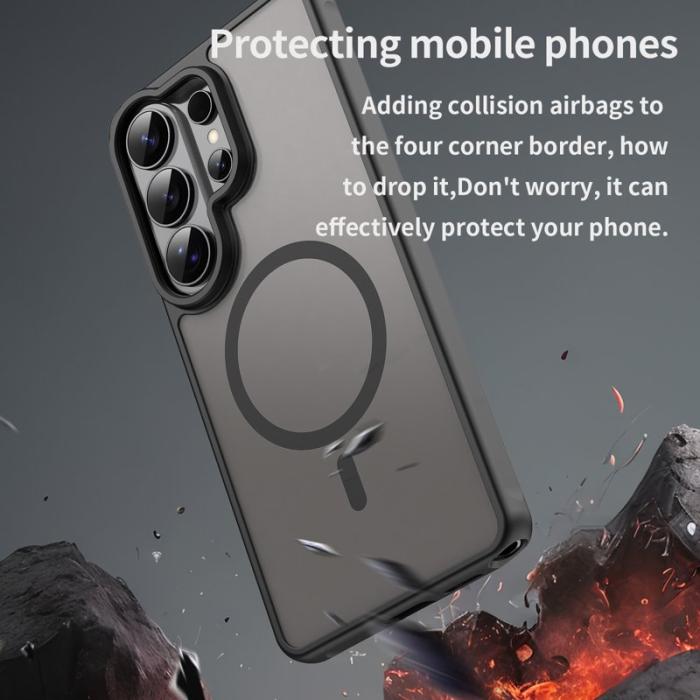 WANLONFENG - WANLONFENG Mobilskal för Samsung Galaxy S26 Ultra Magnetiskt PC + TPU - Svart