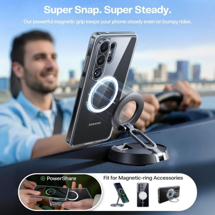 Torras - Torras Mobilskal för Samsung Galaxy S26 Ultra Magnetiskt PC + TPU - Transparent