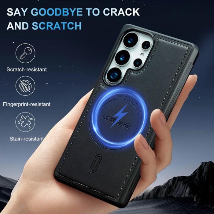 LC.imeeke - LC.IMEEKE Mobilskal för Samsung Galaxy S26 Ultra Magnetiskt Konstläder - Svart