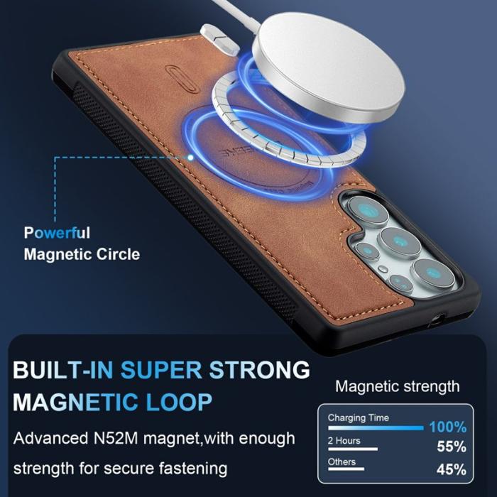 LC.imeeke - LC.IMEEKE Mobilskal för Samsung Galaxy S26 Ultra Magnetiskt PU + TPU - Brun