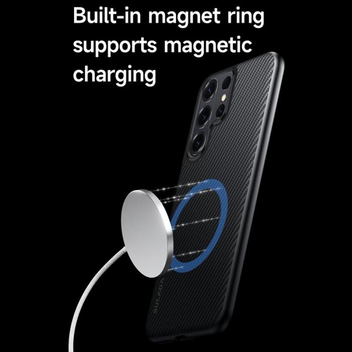 SULADA - Sulada Mobilskal för Samsung Galaxy S26 Ultra Magnetiskt PU + TPU - Svart
