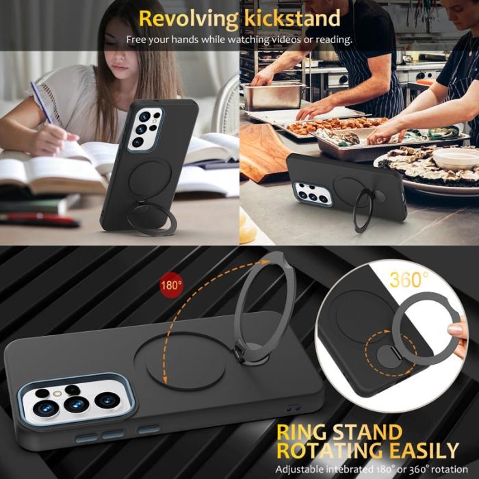 OEM - Mobilskal för Samsung Galaxy S26 Ultra Magnetiskt Ring Kickstand - Svart