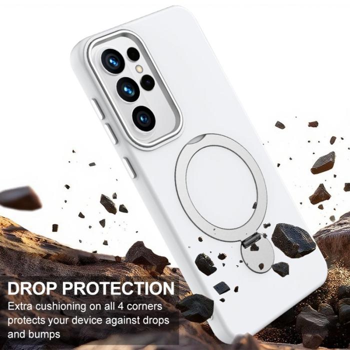 OEM - Mobilskal för Samsung Galaxy S26 Ultra Magnetiskt Ring Kickstand TPU + PC - Vit