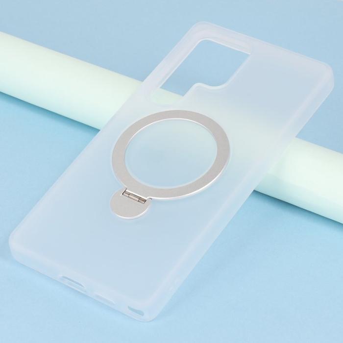 OEM - Mobilskal för Samsung Galaxy S26 Ultra Magnetiskt Ring Kickstand TPU + PC - Vit