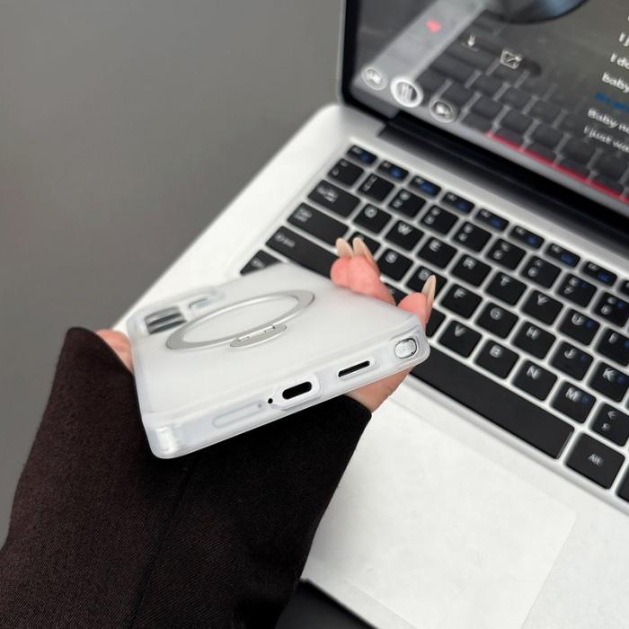 OEM - Mobilskal för Samsung Galaxy S26 Ultra Magnetiskt Ring Kickstand TPU + PC - Vit