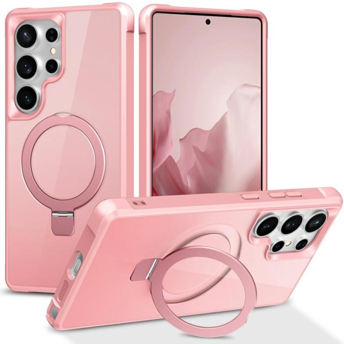 OEM - Mobilskal för Samsung Galaxy S26 Ultra Magnetiskt Ringhållare TPU + PC - Rosa