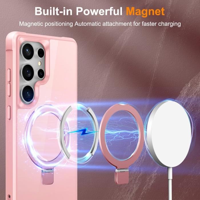 OEM - Mobilskal för Samsung Galaxy S26 Ultra Magnetiskt Ringhållare TPU + PC - Rosa