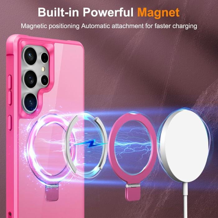OEM - Mobilskal för Samsung Galaxy S26 Ultra Magnetiskt Ringhållare TPU + PC - Rosa