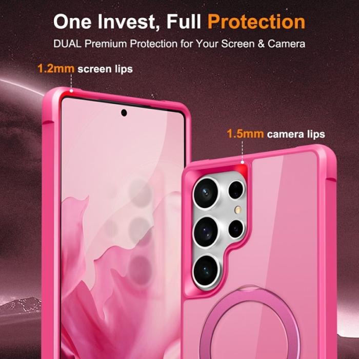 OEM - Mobilskal för Samsung Galaxy S26 Ultra Magnetiskt Ringhållare TPU + PC - Rosa