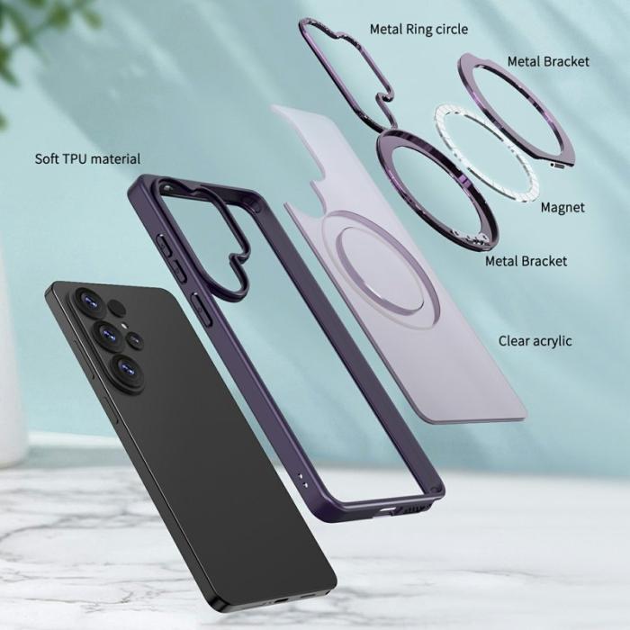 OEM - Mobilskal för Samsung Galaxy S26 Ultra Magnetiskt TPU + Kickstand - Lila
