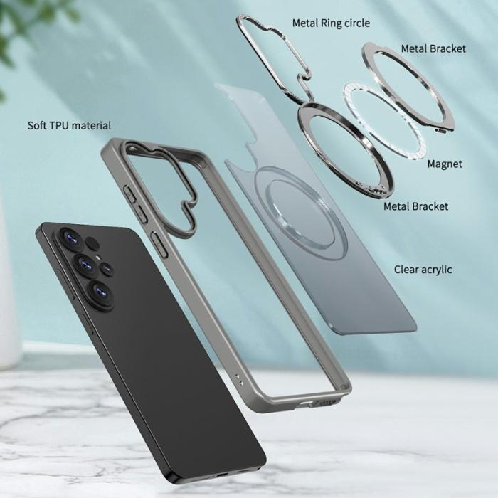 OEM - Mobilskal för Samsung Galaxy S26 Ultra Magnetiskt TPU + Kickstand - Titan Grå