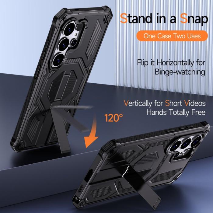 OEM - Mobilskal för Samsung Galaxy S26 Ultra Magnetiskt TPU + PC Kickstand - Svart