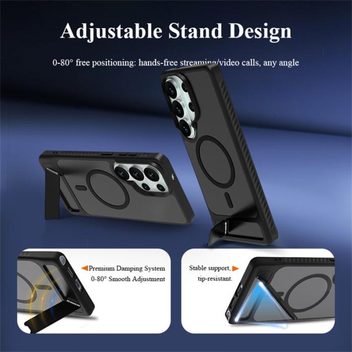 LeReach - LeReach Mobilskal för Samsung Galaxy S26 Ultra Magnetiskt Kickstand - Svart