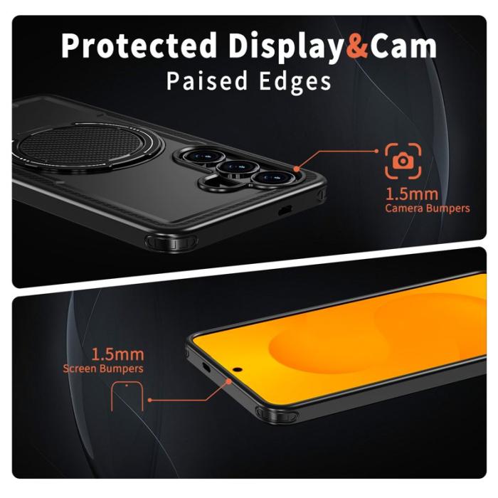 OEM - Mobilskal för Samsung Galaxy S26 Ultra Magnetiskt TPU + PC Kickstand - Svart