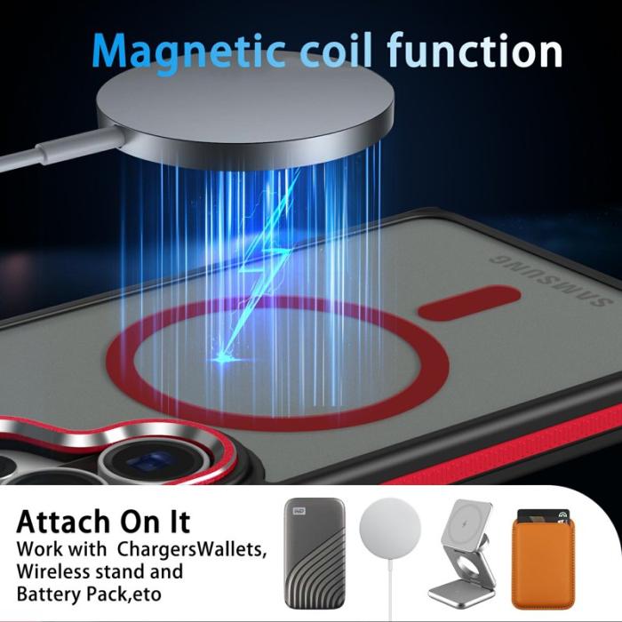 OEM - Mobilskal för Samsung Galaxy S26 Ultra Magnetiskt TPU PC - Röd