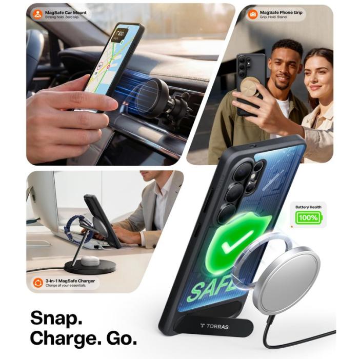 Torras - Torras Mobilskal för Samsung Galaxy S26 Ultra Magnetiskt TPU + PC - Svart