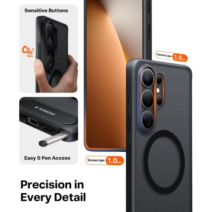 Torras - Torras Mobilskal för Samsung Galaxy S26 Ultra Magnetiskt TPU + PC - Svart