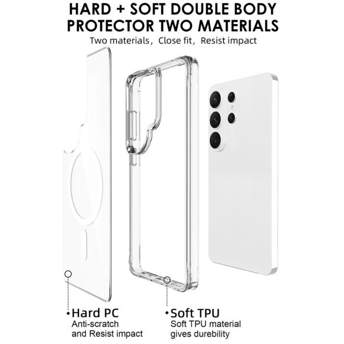 OEM - Mobilskal för Samsung Galaxy S26 Ultra Magnetiskt TPU + PC - Transparent