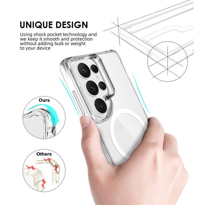 OEM - Mobilskal för Samsung Galaxy S26 Ultra Magnetiskt TPU + PC - Transparent
