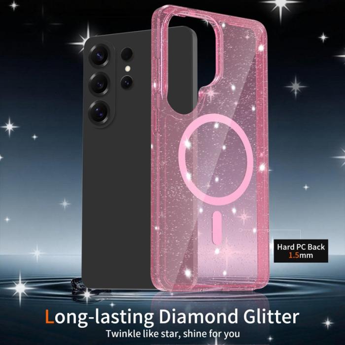 OEM - Mobilskal för Samsung Galaxy S26 Ultra Magnetiskt TPU PC - Transparent Rosa