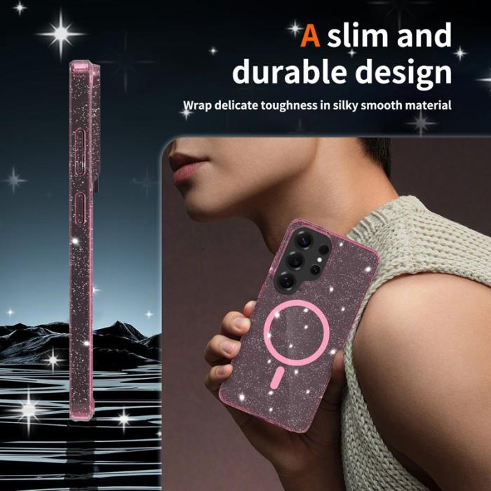 OEM - Mobilskal för Samsung Galaxy S26 Ultra Magnetiskt TPU PC - Transparent Rosa