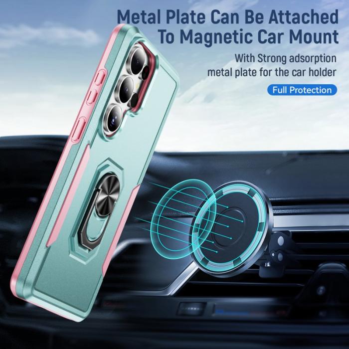 OEM - Mobilskal för Samsung Galaxy S26 Ultra Militärklass Ring Kickstand - Grön