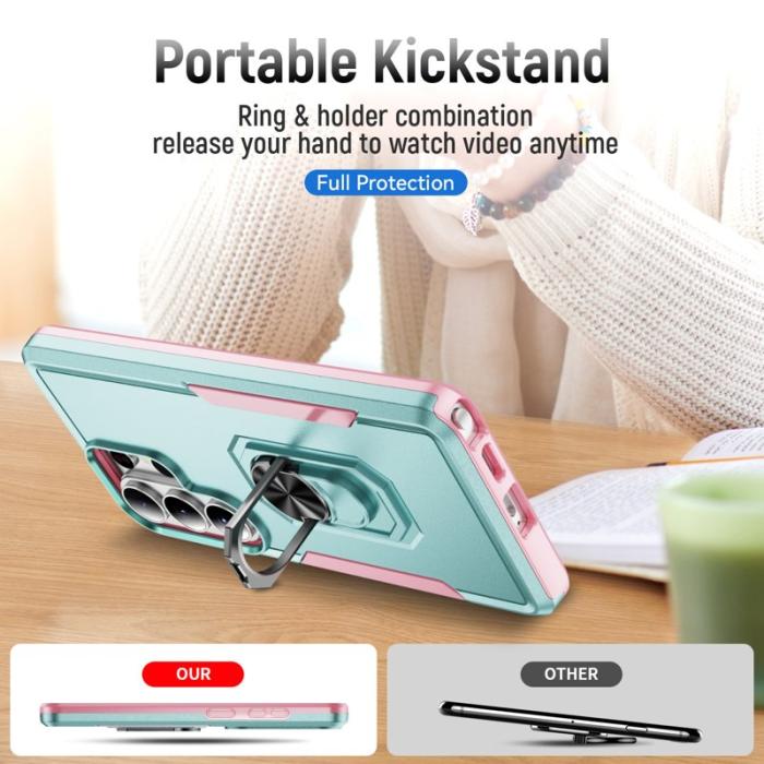 OEM - Mobilskal för Samsung Galaxy S26 Ultra Militärklass Ring Kickstand - Grön