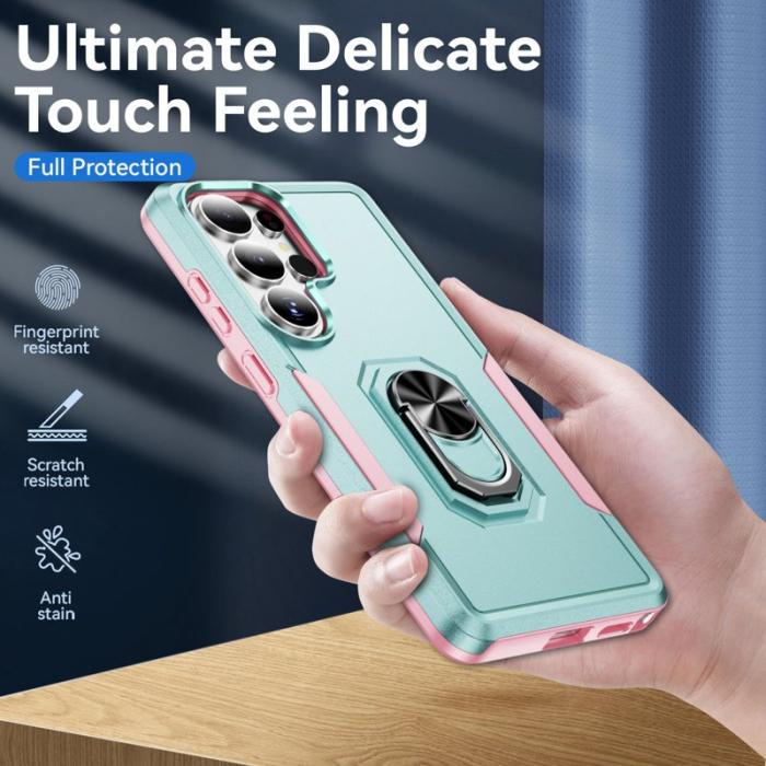 OEM - Mobilskal för Samsung Galaxy S26 Ultra Militärklass Ring Kickstand - Grön