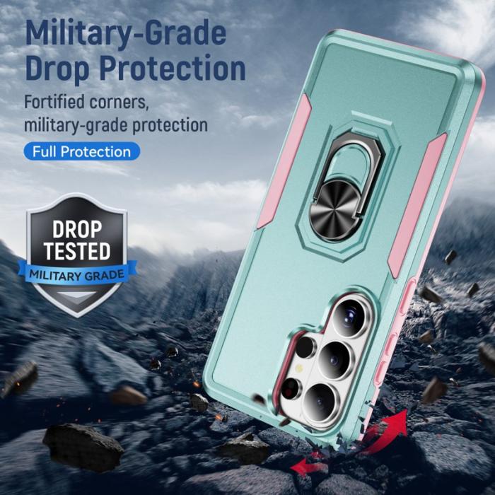 OEM - Mobilskal för Samsung Galaxy S26 Ultra Militärklass Ring Kickstand - Grön