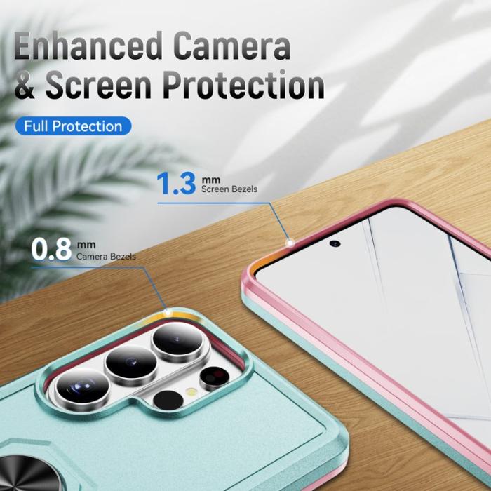 OEM - Mobilskal för Samsung Galaxy S26 Ultra Militärklass Ring Kickstand - Grön